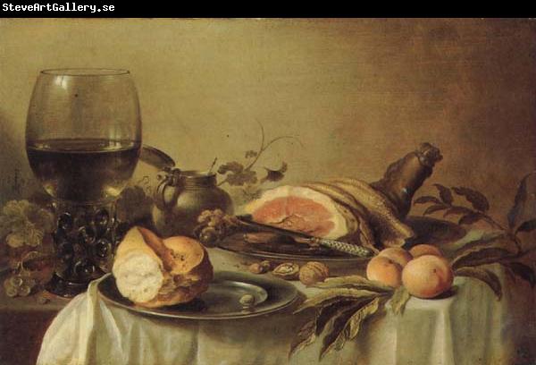 Pieter Claesz Breakfast with Ham